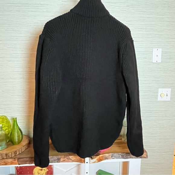 LCR Black Edition Sweater Full Zip Cardigan Black Chunky Knit Men's Size XXL NWT - Picture 6 of 11